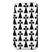Ermine Pattern, mittelalterliches Muster, Schwarz Incipio iPhone Geldbeutel-Hülle (Folio Vorderseite)