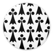 Ermine Pattern, mittelalterliches Muster, Schwarz  Keramikknauf (Vorderseite)