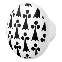 Ermine Pattern, mittelalterliches Muster, Schwarz  Keramikknauf