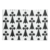 Ermine Pattern, mittelalterliches Muster, Schwarz  Kissenbezug (Rückseite)