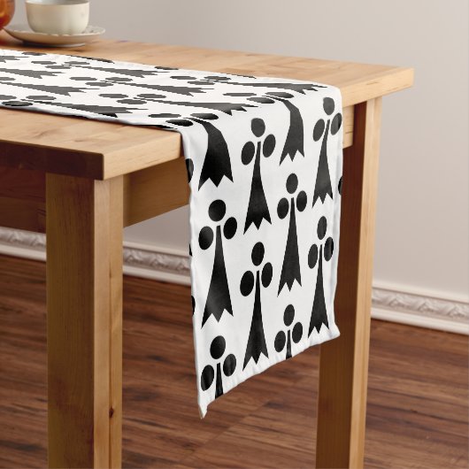 Ermine Pattern, mittelalterliches Muster, Schwarz Kurzer Tischläufer (Beispiel)