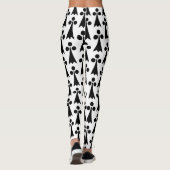 Ermine Pattern, mittelalterliches Muster, Schwarz  Leggings (Rückseite)