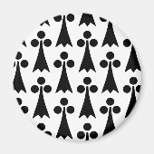Ermine Pattern, mittelalterliches Muster, Schwarz  Magnet (Vorne)