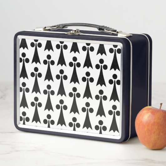 Ermine Pattern, mittelalterliches Muster, Schwarz  Metall Brotdose (Beispiel)