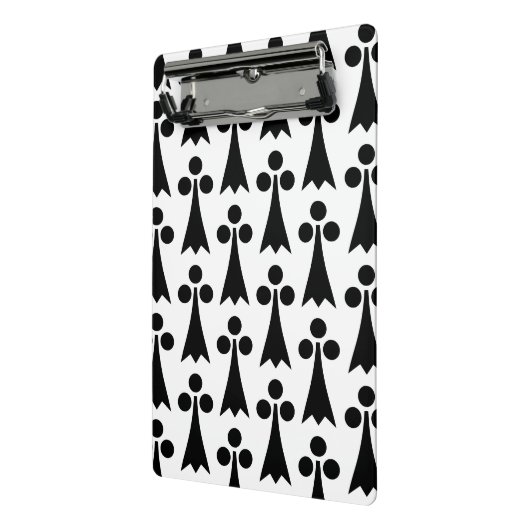 Ermine Pattern, mittelalterliches Muster, Schwarz  Mini Klemmbrett (Gewinkelt2)