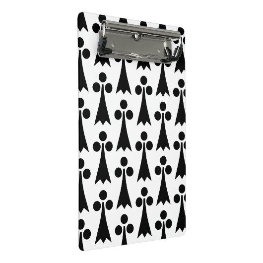Ermine Pattern, mittelalterliches Muster, Schwarz  Mini Klemmbrett (Schrägansicht)