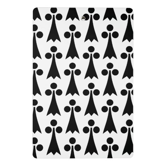 Ermine Pattern, mittelalterliches Muster, Schwarz  Mini Klemmbrett (Rückseite)