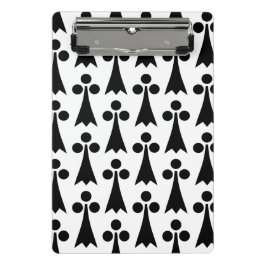 Ermine Pattern, mittelalterliches Muster, Schwarz  Mini Klemmbrett
