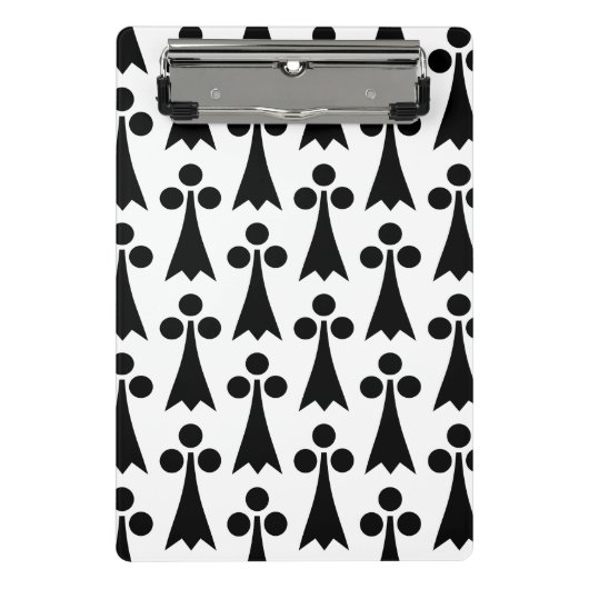 Ermine Pattern, mittelalterliches Muster, Schwarz  Mini Klemmbrett (Vorderseite)