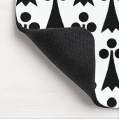 Ermine Pattern, mittelalterliches Muster, Schwarz  Mousepad (Ecke)