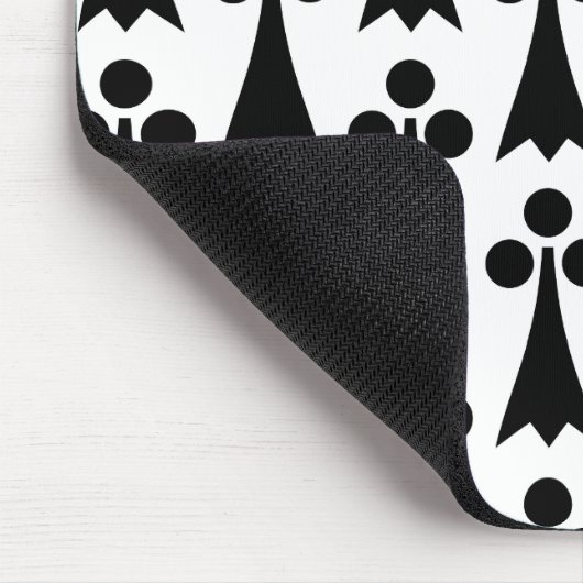 Ermine Pattern, mittelalterliches Muster, Schwarz Mousepad (Ecke)
