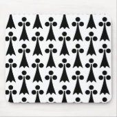 Ermine Pattern, mittelalterliches Muster, Schwarz  Mousepad (Vorne)
