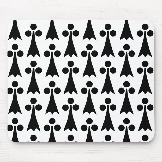 Ermine Pattern, mittelalterliches Muster, Schwarz  Mousepad (Vorne)