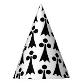 Ermine Pattern, mittelalterliches Muster, Schwarz  Partyhütchen (Vorderseite)