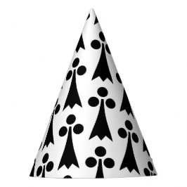 Ermine Pattern, mittelalterliches Muster, Schwarz  Partyhütchen