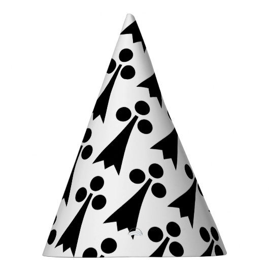 Ermine Pattern, mittelalterliches Muster, Schwarz  Partyhütchen (Rechts)