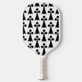 Ermine Pattern, mittelalterliches Muster, Schwarz Pickleball Schläger (Vorderseite)