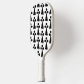 Ermine Pattern, mittelalterliches Muster, Schwarz Pickleball Schläger (Links)