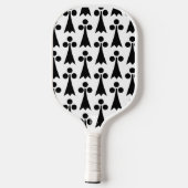 Ermine Pattern, mittelalterliches Muster, Schwarz Pickleball Schläger (Rückseite)