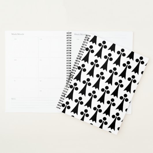 Ermine Pattern, mittelalterliches Muster, Schwarz Planer (Anzeige)