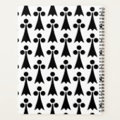 Ermine Pattern, mittelalterliches Muster, Schwarz Planer (Rückseite)