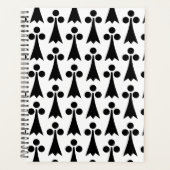 Ermine Pattern, mittelalterliches Muster, Schwarz Planer (Vorderseite)