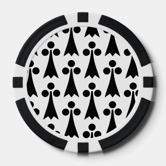 Ermine Pattern, mittelalterliches Muster, Schwarz  Pokerchips (Vorderseite)