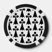 Ermine Pattern, mittelalterliches Muster, Schwarz  Pokerchips (Rückseite)