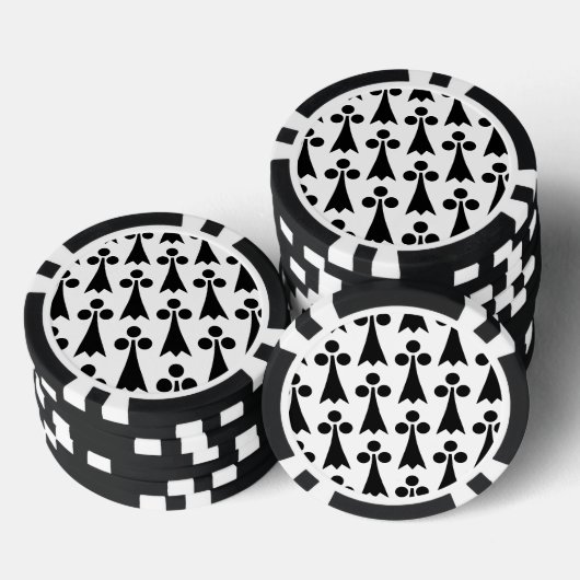 Ermine Pattern, mittelalterliches Muster, Schwarz  Pokerchips (Stapel)