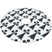 Ermine Pattern, mittelalterliches Muster, Schwarz  Polyester Weihnachtsbaumdecke (Schrägansicht)