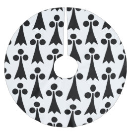 Ermine Pattern, mittelalterliches Muster, Schwarz  Polyester Weihnachtsbaumdecke