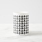 Ermine Pattern, mittelalterliches Muster, Schwarz  Porzellantasse (Vorderseite)