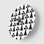 Ermine Pattern, mittelalterliches Muster, Schwarz Runde Wanduhr (Winkel)