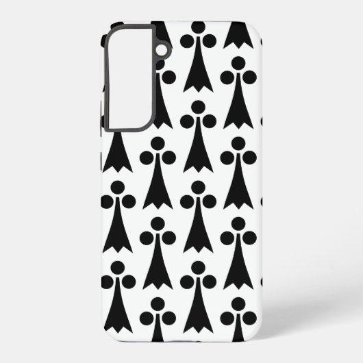 Ermine Pattern, mittelalterliches Muster, Schwarz Samsung Galaxy Hülle (Rückseite)