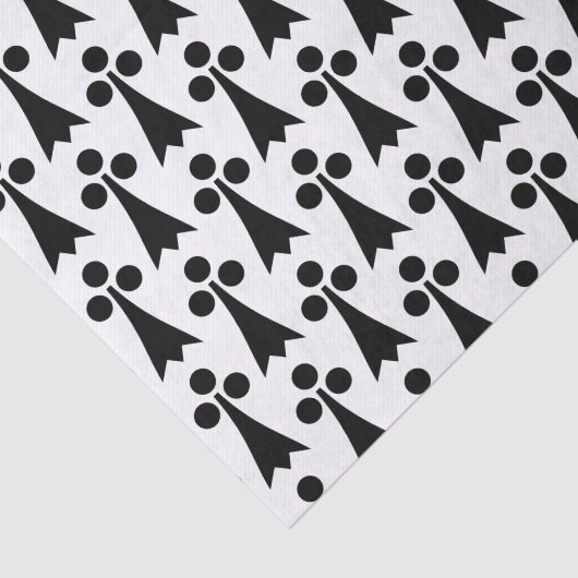 Ermine Pattern, mittelalterliches Muster, Schwarz  Seidenpapier (Ausschnitt)