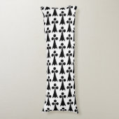 Ermine Pattern, mittelalterliches Muster, Schwarz Seitenschläferkissen (Vorderseite Vertikal)