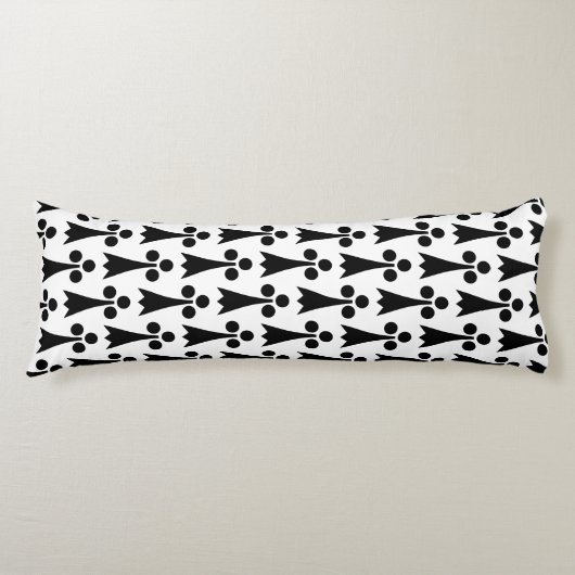 Ermine Pattern, mittelalterliches Muster, Schwarz Seitenschläferkissen (Vorderseite)