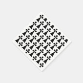 Ermine Pattern, mittelalterliches Muster, Schwarz  Serviette (Ecke)