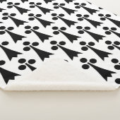 Ermine Pattern, mittelalterliches Muster, Schwarz Sherpadecke (3/4)