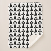 Ermine Pattern, mittelalterliches Muster, Schwarz Sherpadecke (Vorderseite)