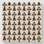 Ermine Pattern, mittelalterliches Muster, Schwarz  Steinuntersetzer (Vorderseite)