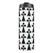 Ermine Pattern, mittelalterliches Muster, Schwarz  Thermosbecher (Vorderseite)
