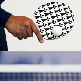 Ermine Pattern, mittelalterliches Muster, Schwarz  Tischtennis Schläger