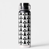 Ermine Pattern, mittelalterliches Muster, Schwarz  Trinkflasche (Rückseite)