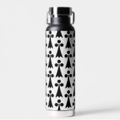 Ermine Pattern, mittelalterliches Muster, Schwarz  Trinkflasche (Vorne)