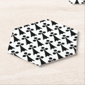 Ermine Pattern, mittelalterliches Muster, Schwarz Untersetzer (angewinkelt)