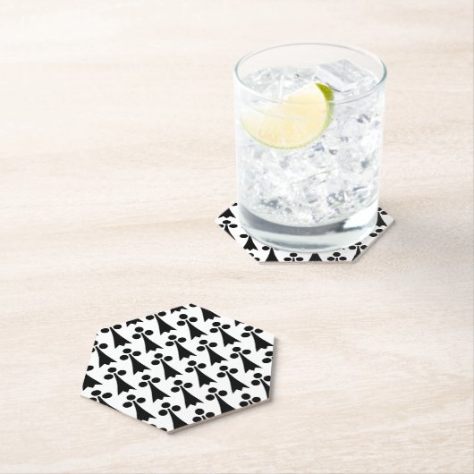 Ermine Pattern, mittelalterliches Muster, Schwarz Untersetzer (Vor Ort)