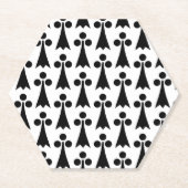 Ermine Pattern, mittelalterliches Muster, Schwarz Untersetzer (Vorderseite)