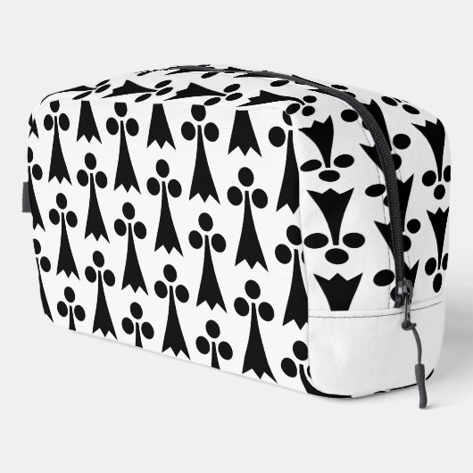 Ermine Pattern, mittelalterliches Muster, Schwarz  Waschbeutel (Rechte Ecke)