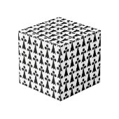 Ermine Pattern, mittelalterliches Muster, Schwarz  Würfel (Rückseite Schrägansicht)
